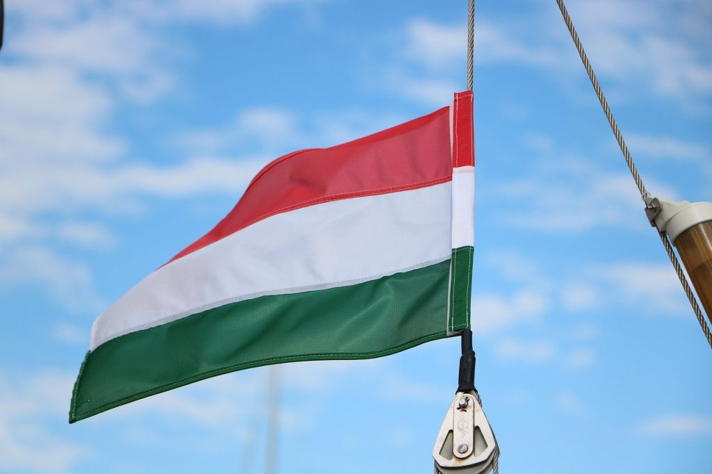 hungarian flag, sky, blue sky, blue, hungarian, nature, hungary