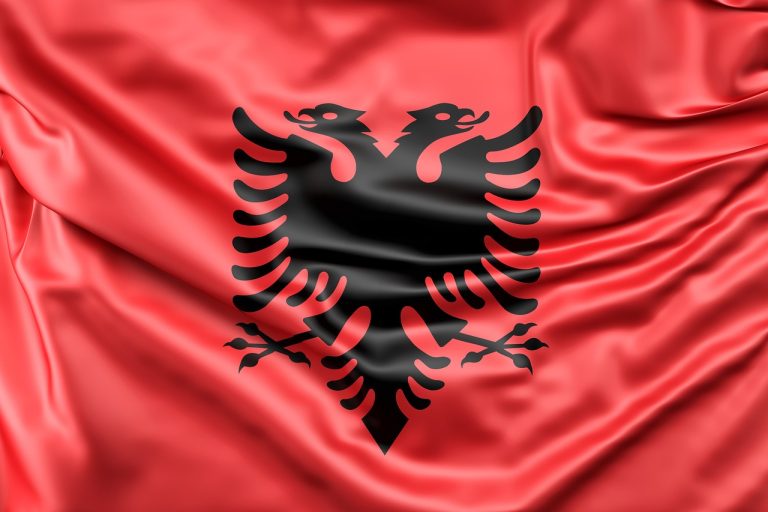 albania, flag, europe, red, silk, sign, symbol, ensign, country, freedom, travel, albanian, state, national, nation, wave, textile, satin, red travel, red wave, red waves, albania, albania, albania, albania, albania